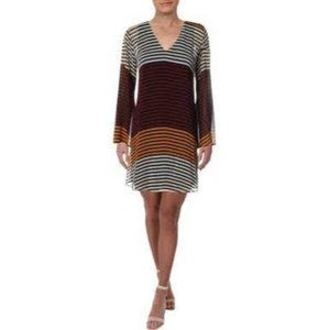 ECI New York: NWT Striped Tunic Long Sleeve Flowy Chiffon Dress